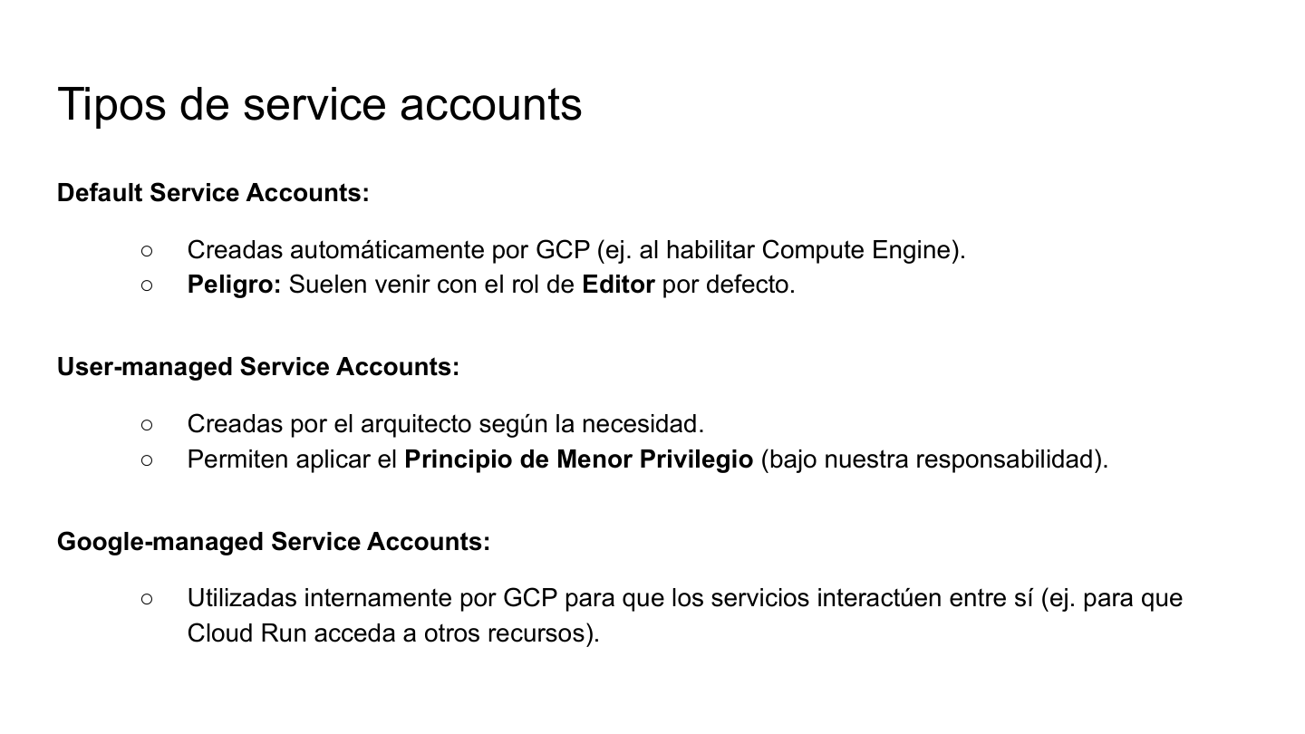 Tipos de service accounts